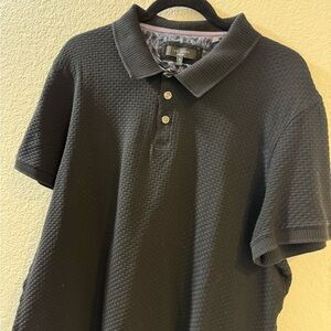 Black Textured Polo Shirt